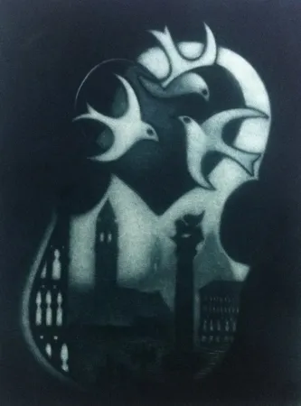 メゾチント彫法 Schkolnyk - Coeur de venise