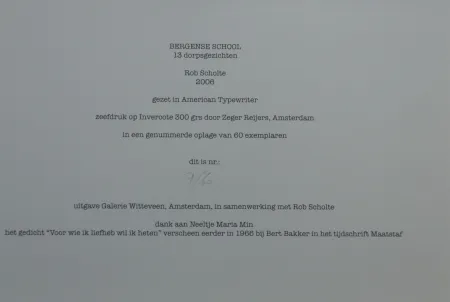 シルクスクリーン Scholte - Bergen, 13 dorpsgezichten, gafiekmap