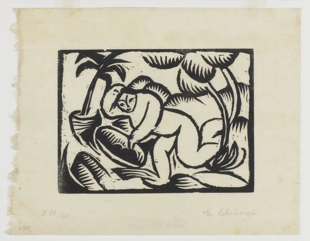 木版 Schrimpf - Badende