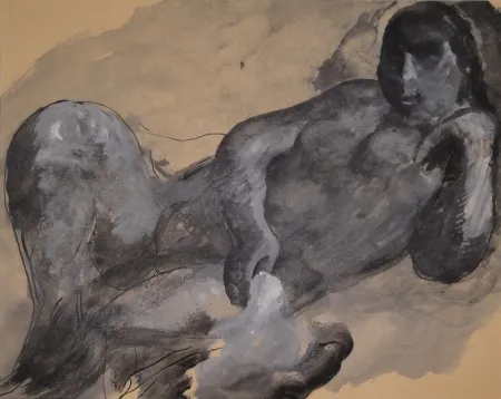 技術的なありません Schürch - Weiblicher liegender Akt