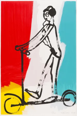 シルクスクリーン Séchas - Trottinette