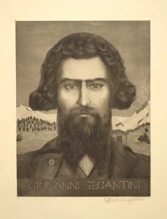 彫版 Segantini - Portrait Giovanni Segantini