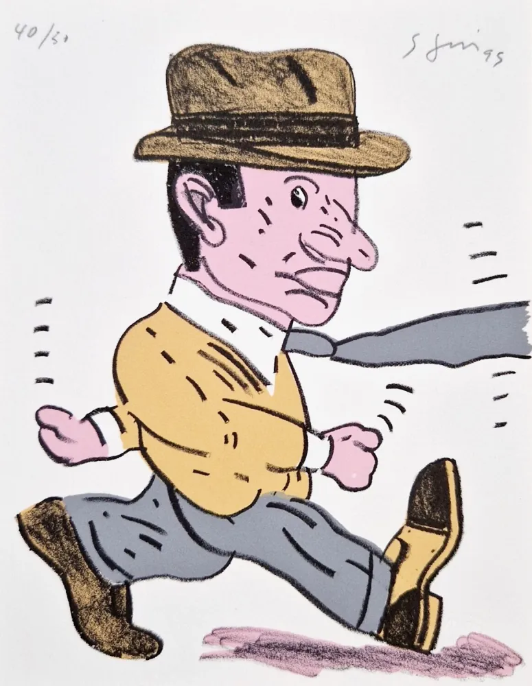 リトグラフ Segui - Cravate au vent