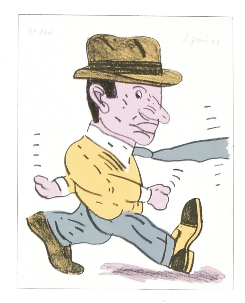 リトグラフ Segui - Cravate au vent