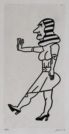 エッチング Segui - Dame debout