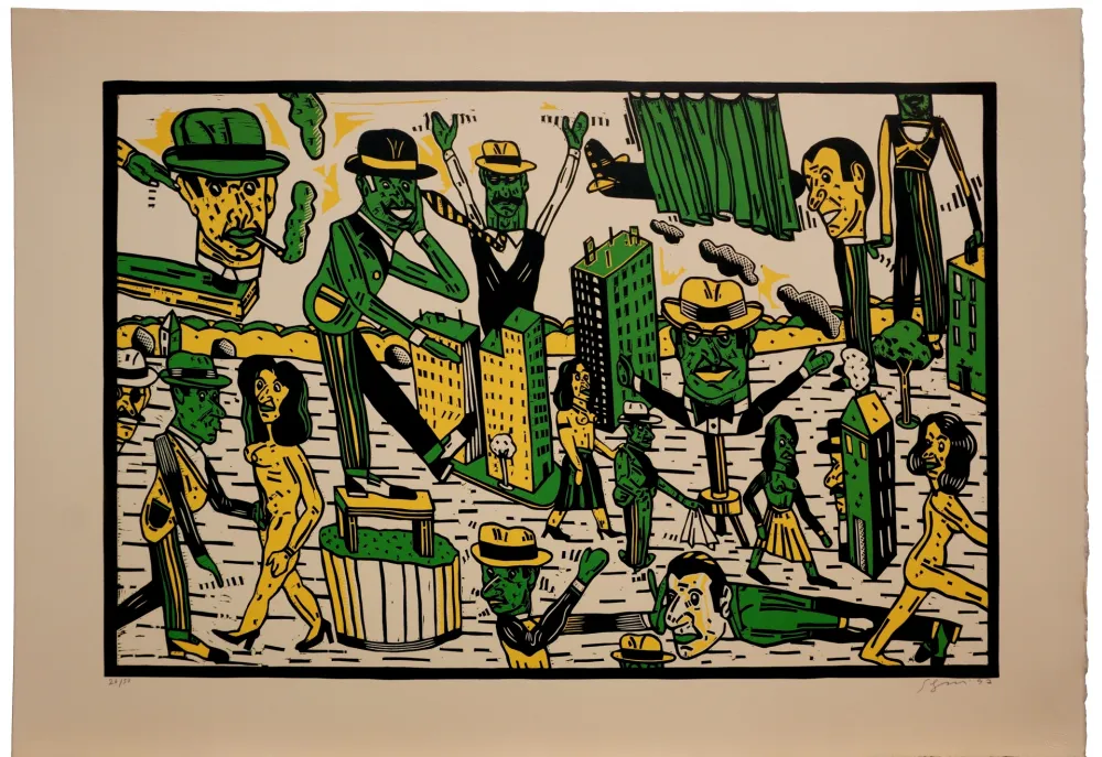 リノリウム彫版 Segui - Théatre de la ville III