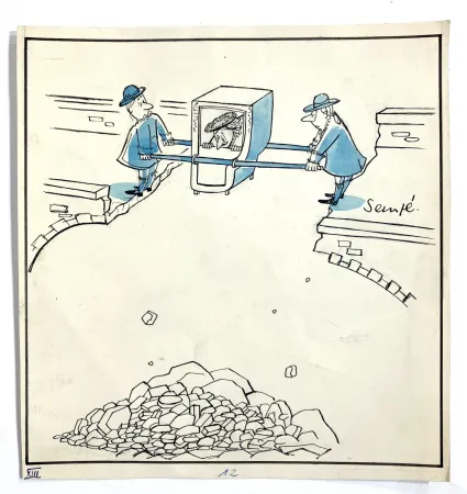 技術的なありません Sempé - La chaise à porteur. Circa 1970