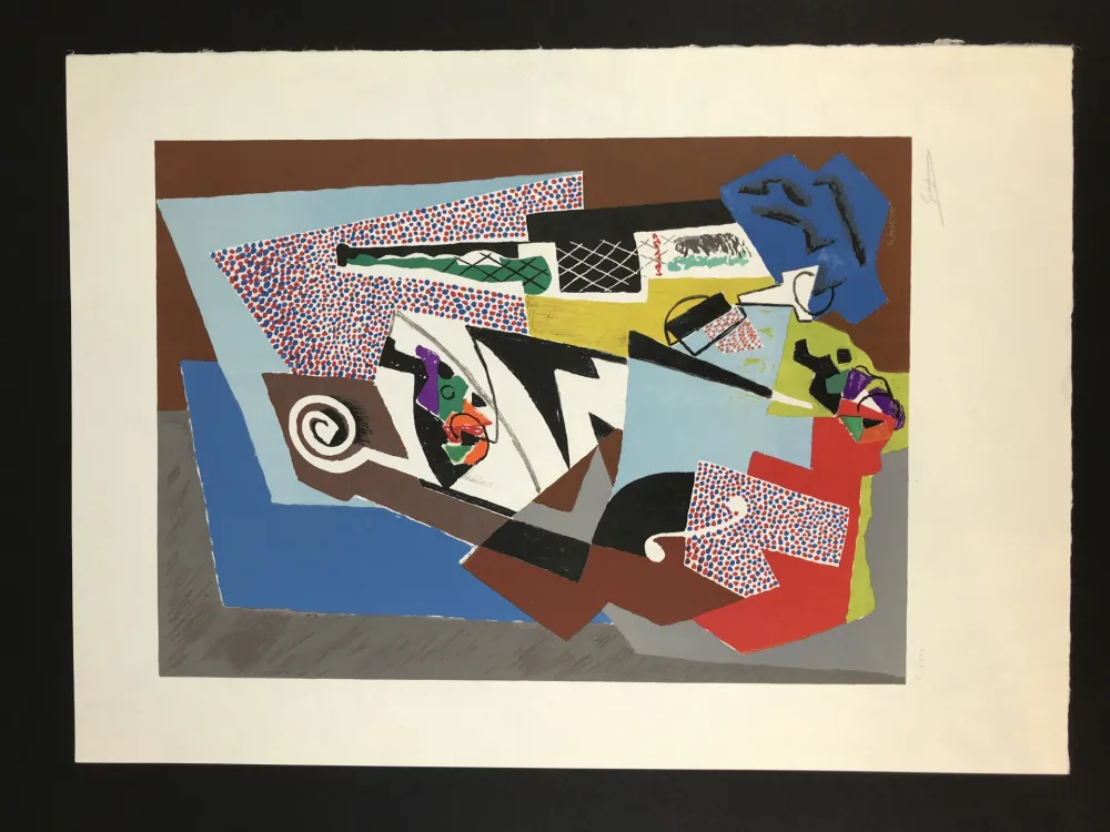 リトグラフ Severini - Natura morta e Violino