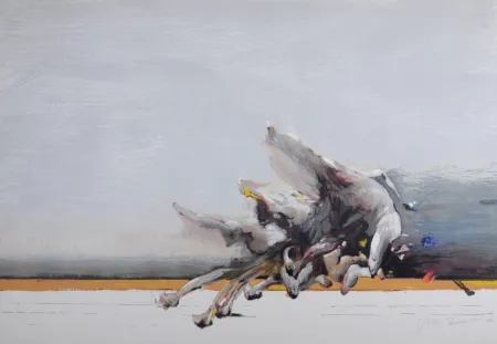 シルクスクリーン Shahabuddin - Le Saut