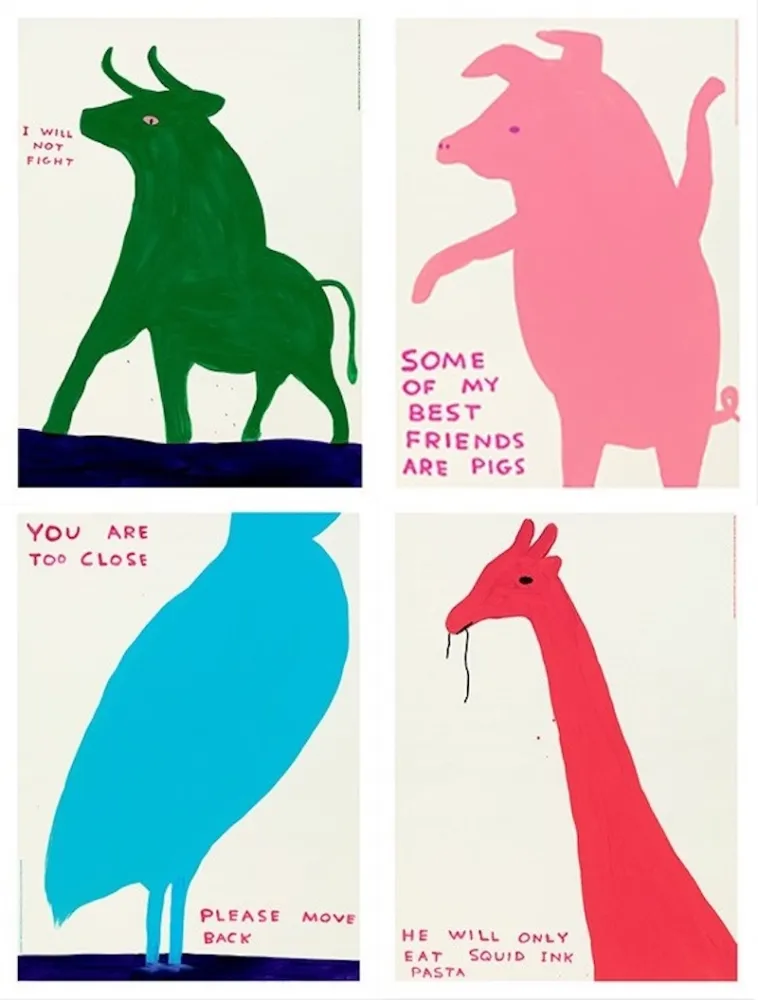 リトグラフ Shrigley - Animal series (set of 4)