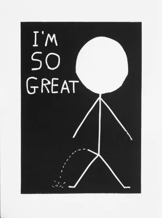リノリウム彫版 Shrigley - I am so great