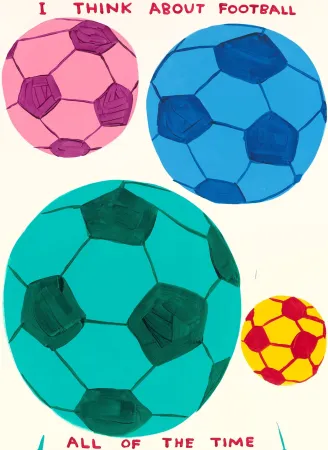 シルクスクリーン Shrigley - I Think About Football All Of The Time AP