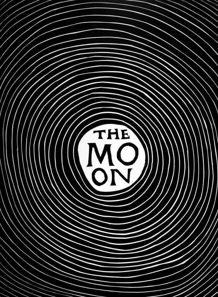 リノリウム彫版 Shrigley - The Moon