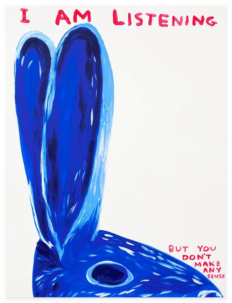 シルクスクリーン Shrigley - Untitled (I Am Listening)