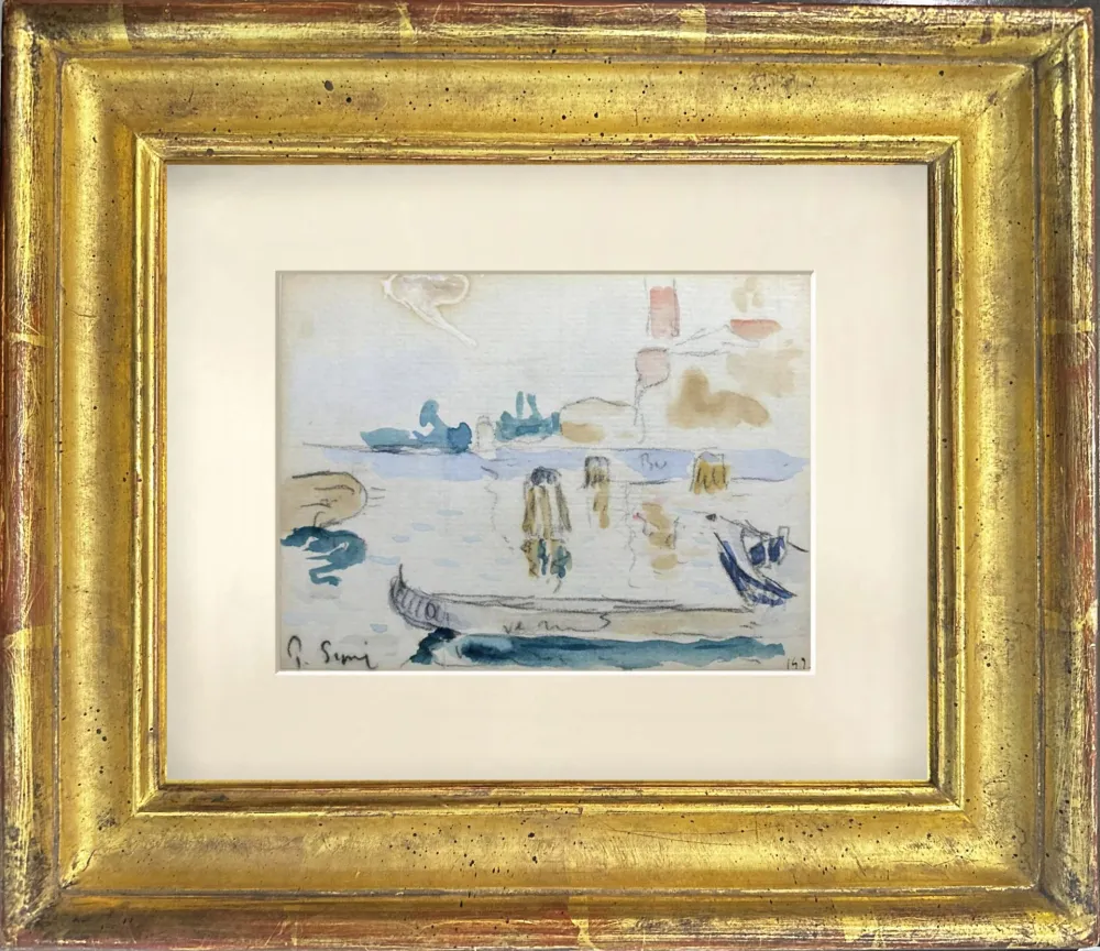 技術的なありません Signac - VUE SUR LE PORT AVEC BATEAU DE REPOS