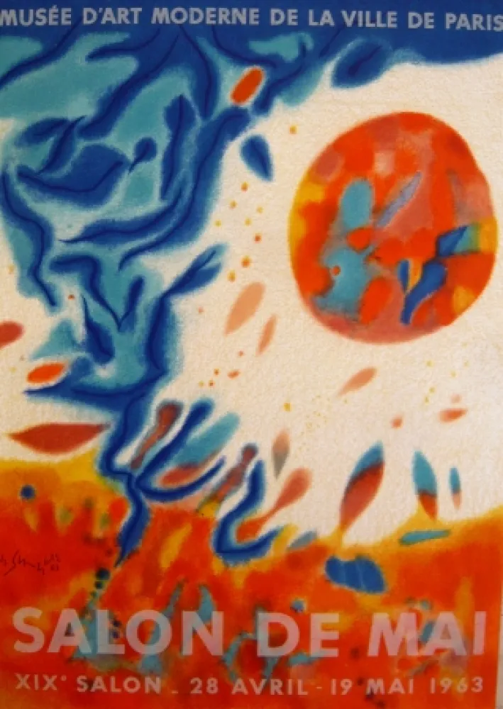 リトグラフ Singier - Affiche exposition Musée d'art moderne