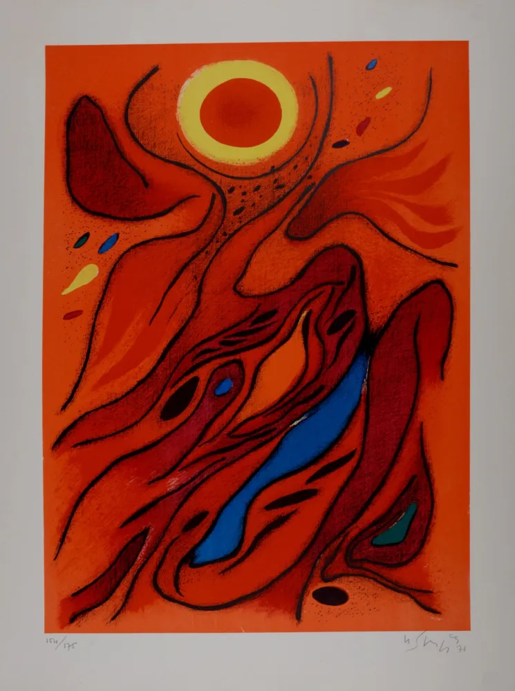 リトグラフ Singier - Cyclade nocturne, 1971 - Hand-signed