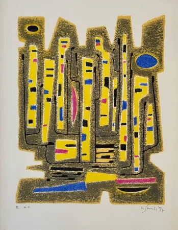 リトグラフ Singier - Le Contrapunctor de Buxtehude 