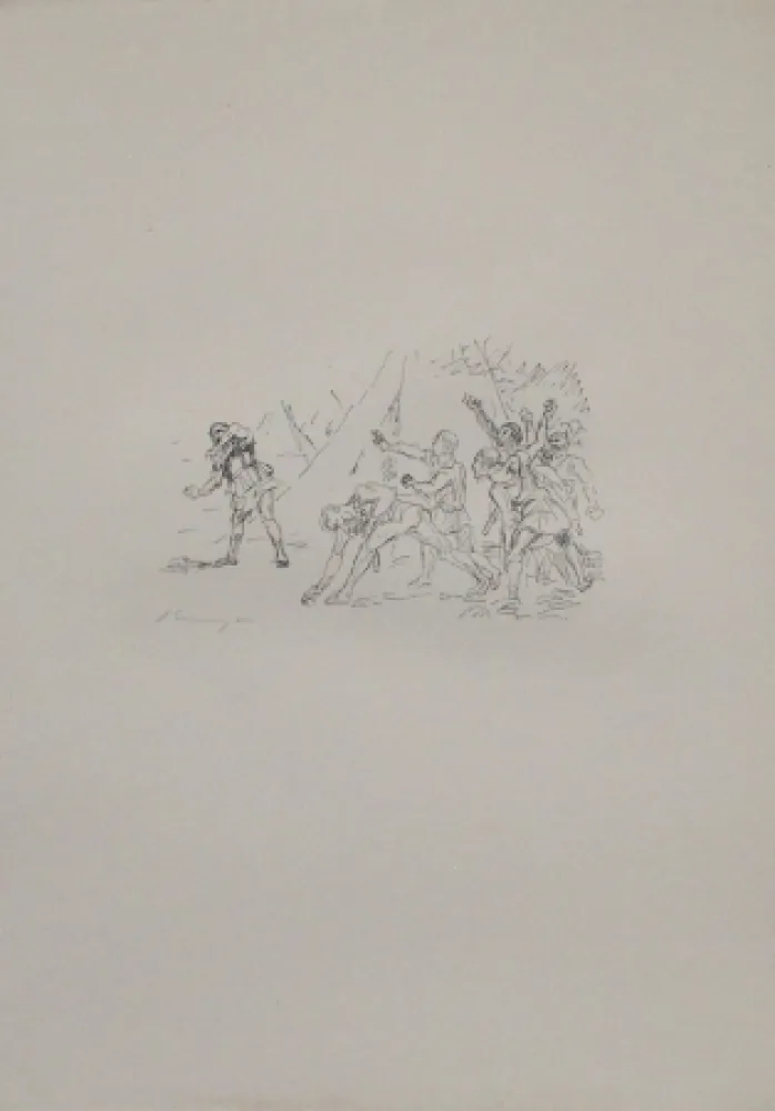 リトグラフ Slevogt - Aufstand der Soldaten gegen Klearchos