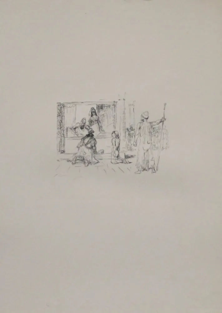 リトグラフ Slevogt - Dareios II. kürt Artaxerxes zu seinem Nachfolger