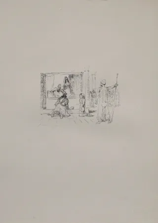 リトグラフ Slevogt - Dareios II. kürt Artaxerxes zu seinem Nachfolger