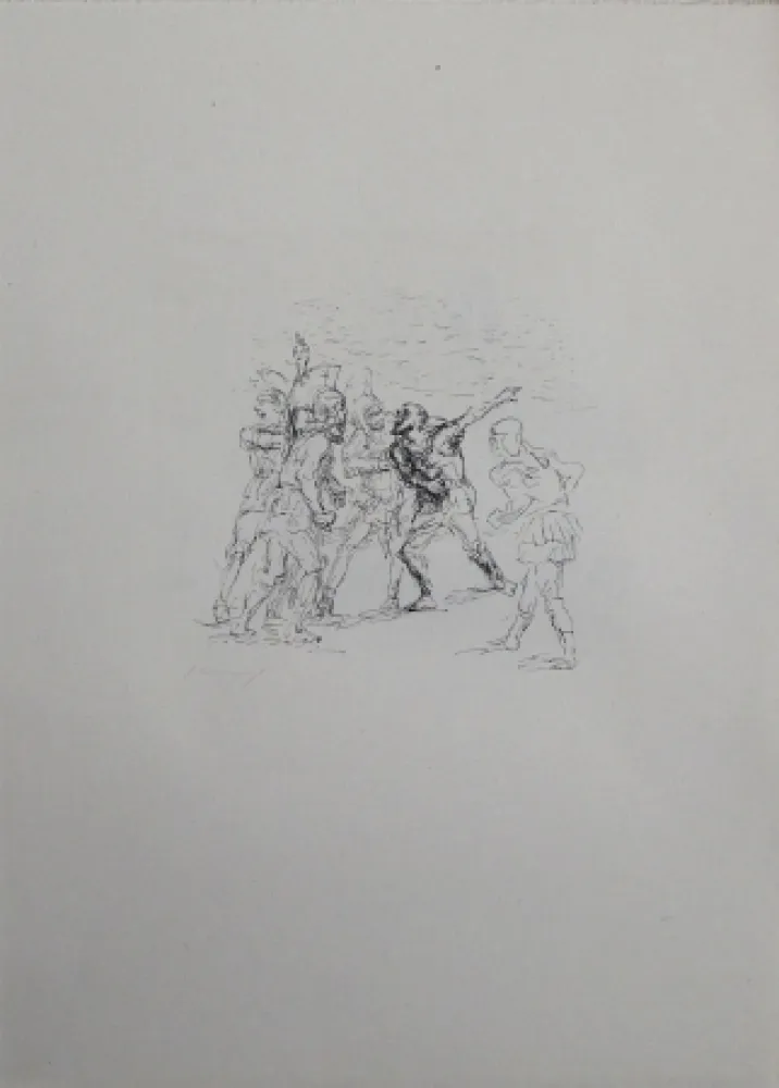 リトグラフ Slevogt - Der verwundete Hellene