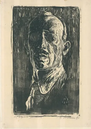 木版 Soltmann - Selbstbildnis