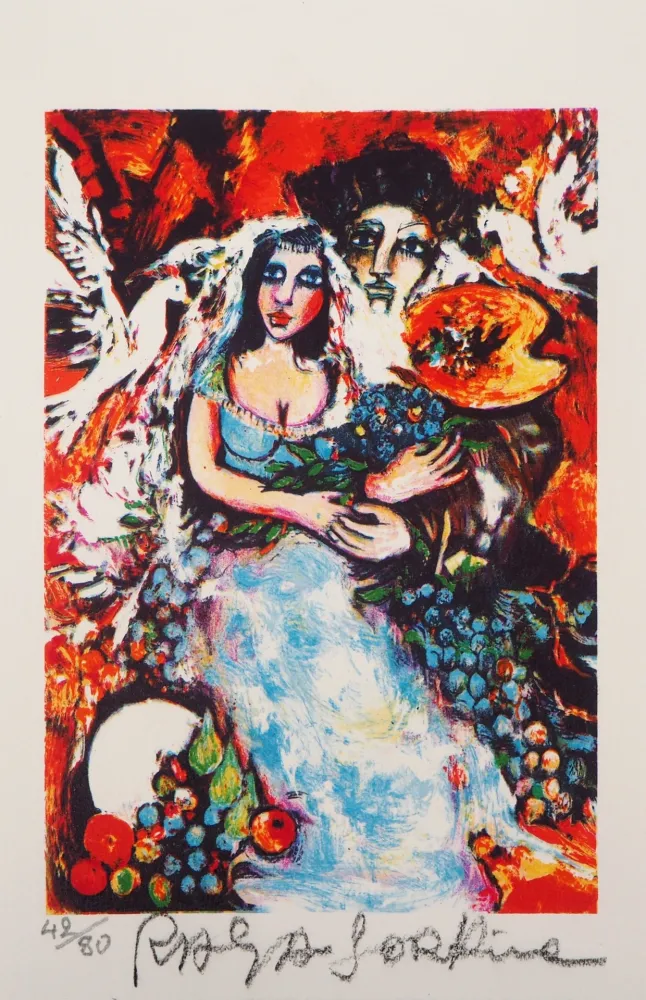 リトグラフ Sorkine - Les mariés à la palette