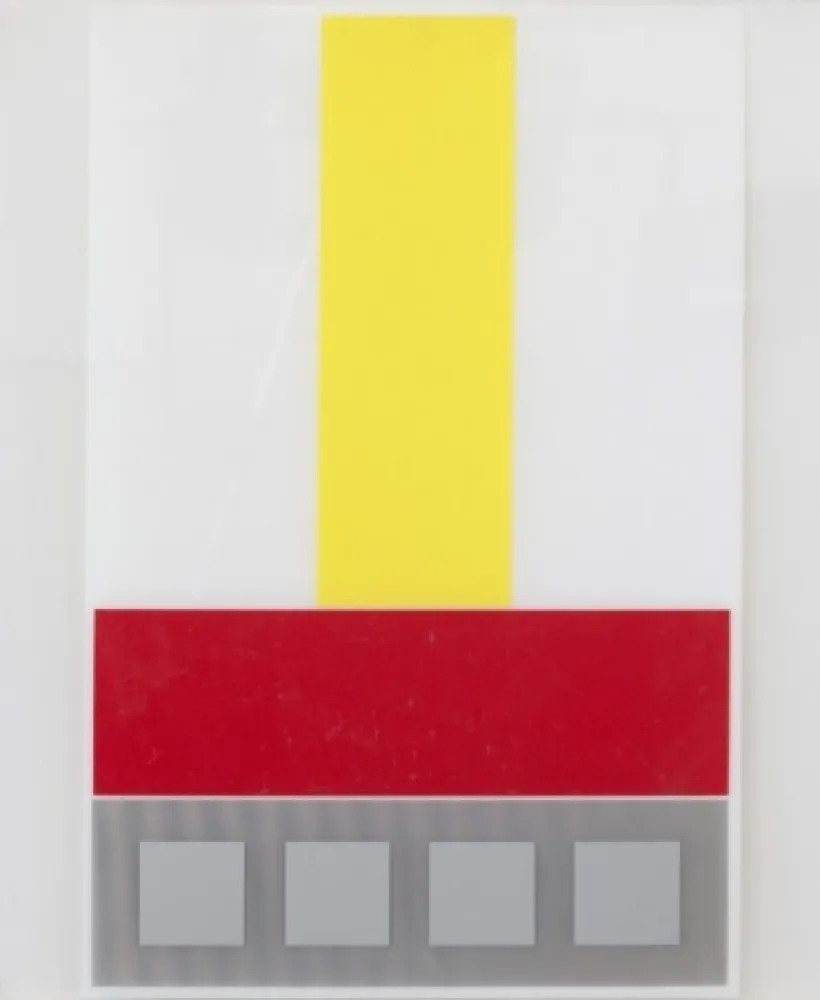 多数の Soto - Composicion en Amarillo Blanco y Rojo