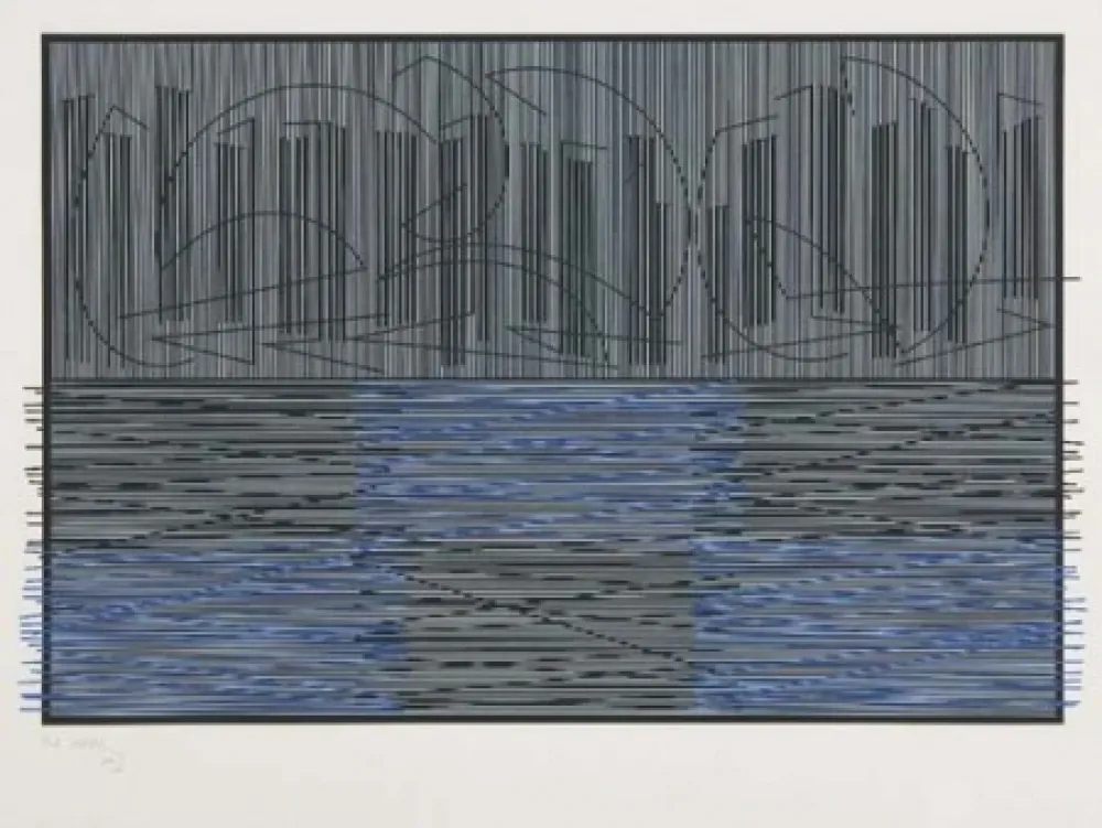 シルクスクリーン Soto - Escritura compuesta, 1974