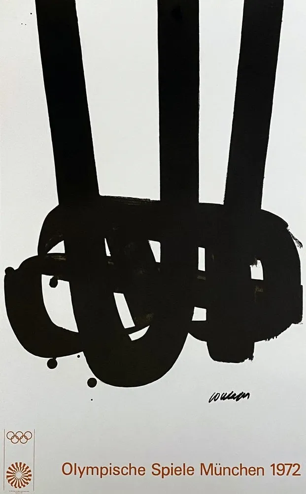 リトグラフ Soulages - Affiche litho pour les JO
