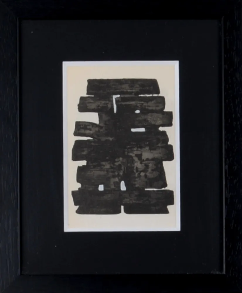 ステンシル Soulages (After) - Gouaches et gravures (A), 1957 - Framed!