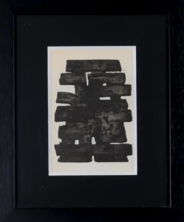 ステンシル Soulages (After) - Gouaches et gravures (A), 1957 - Framed!