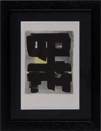ステンシル Soulages (After) - Gouaches et gravures (E), 1957 - Framed!