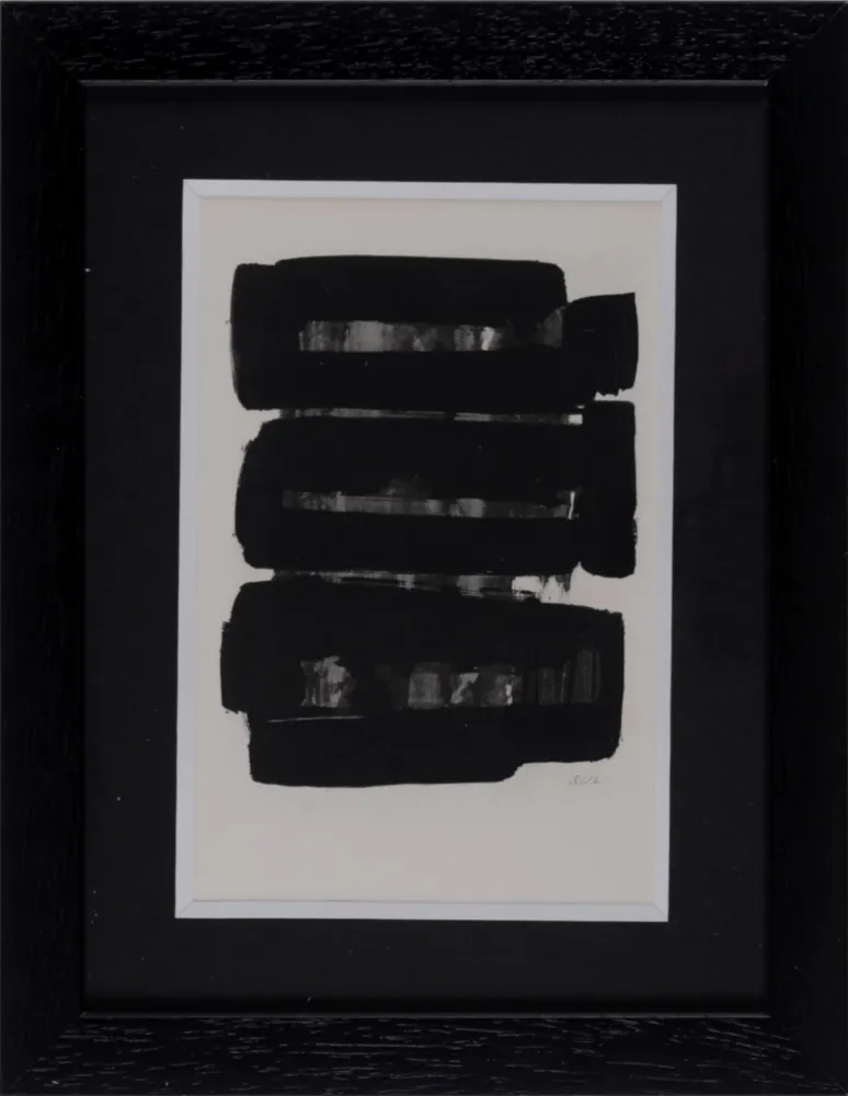 ステンシル Soulages (After) - Gouaches et gravures (G), 1957 - Framed!