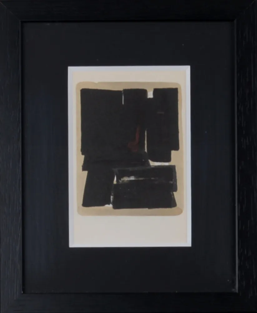 ステンシル Soulages (After) - Gouaches et gravures (H), 1957 - Framed!