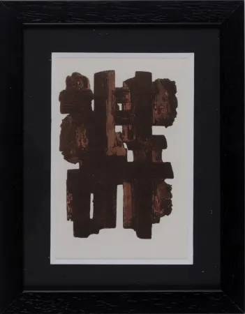 ステンシル Soulages (After) - Gouaches et gravures (J), 1957 - Framed!