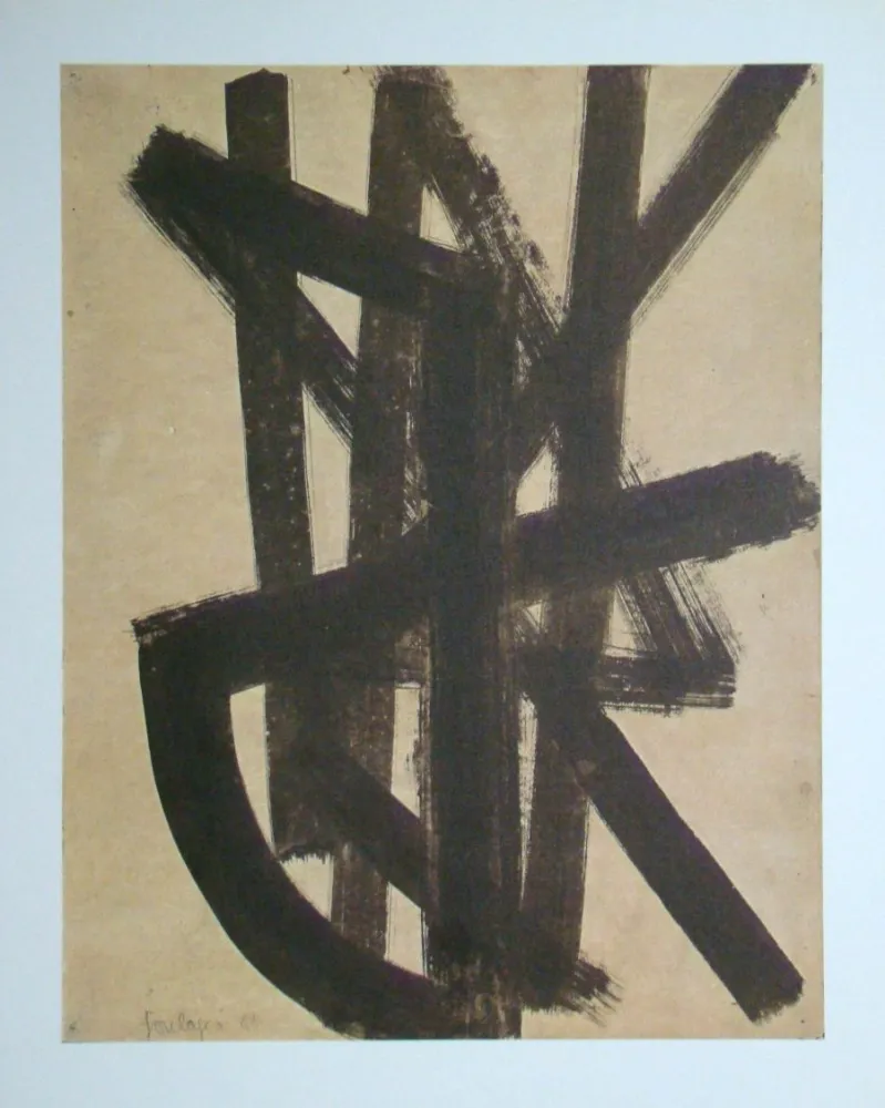 リトグラフ Soulages (After) - Peinture sur papier - 1948