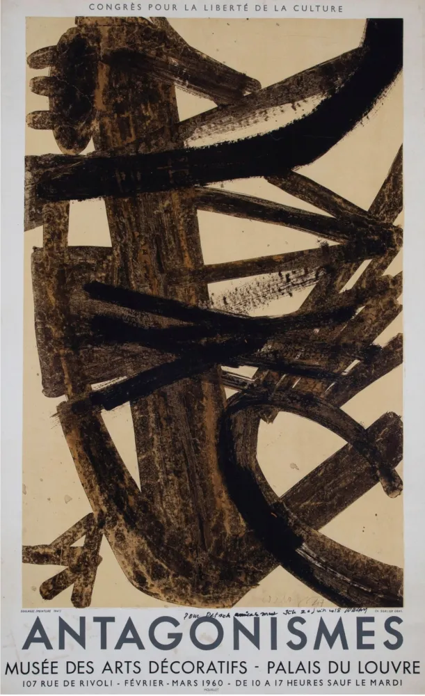 リトグラフ Soulages - Antagonismes, 1960 - Hand-signed