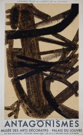 リトグラフ Soulages - Antagonismes, 1960 - Hand-signed