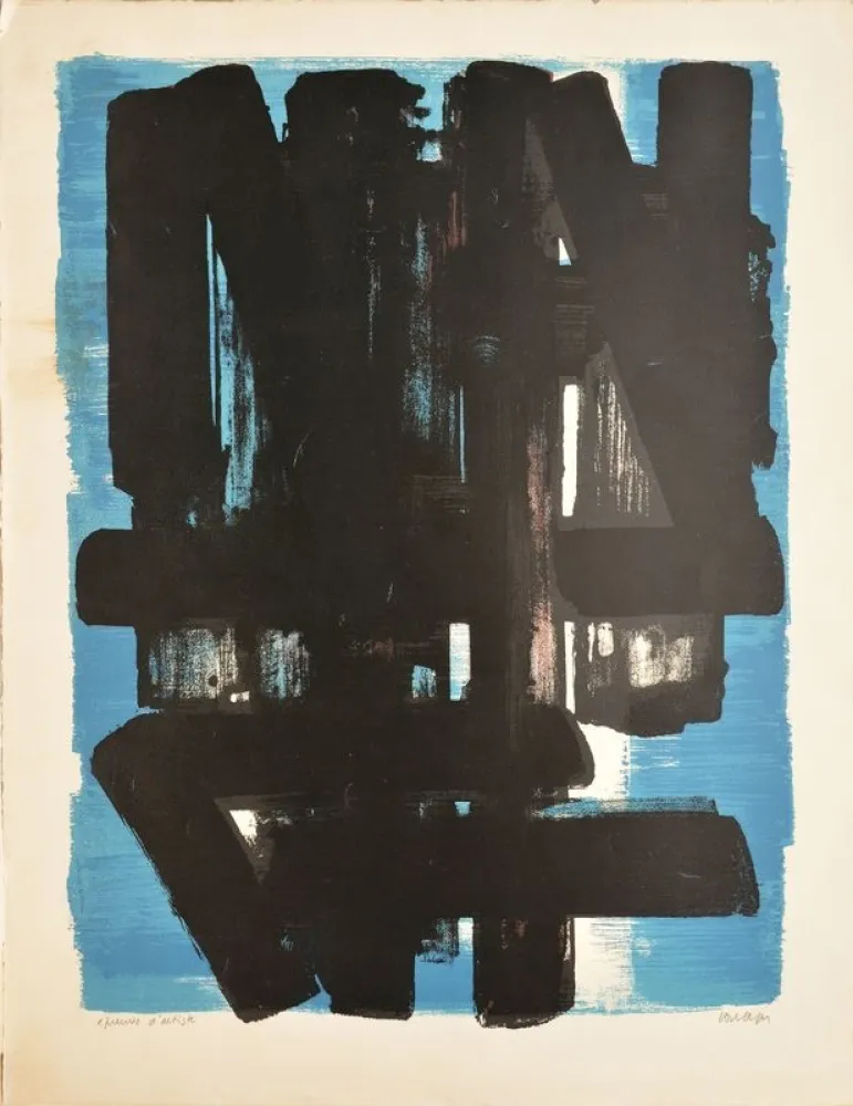 リトグラフ Soulages - Composition n°5