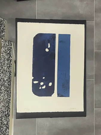 彫版 Soulages - Eau forte bleue XXX (1974)