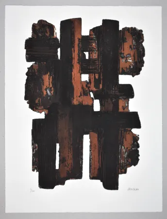 エッチング Soulages - EAU FORTE IX