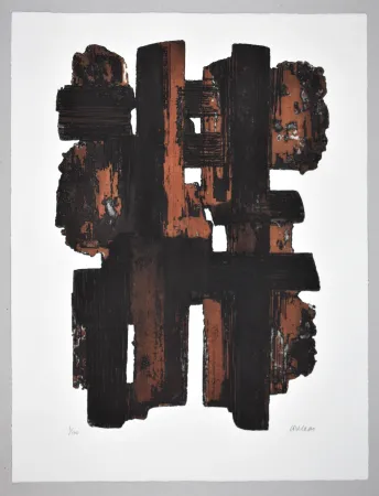 エッチング Soulages - EAU FORTE IX