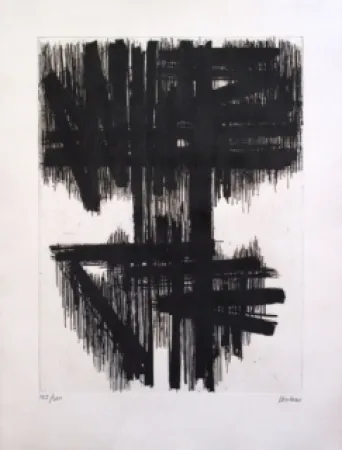 エッチング Soulages - Eau forte n° 6