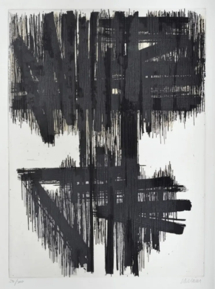 エッチング Soulages - Eau-forte n° VI