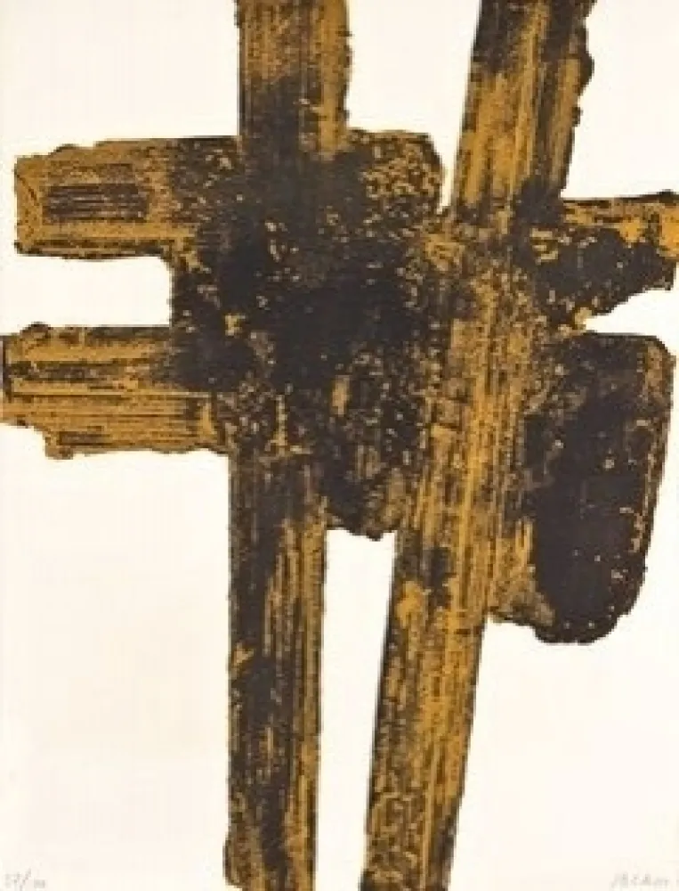 エッチングと　アクチアント Soulages - Eau forte n°18