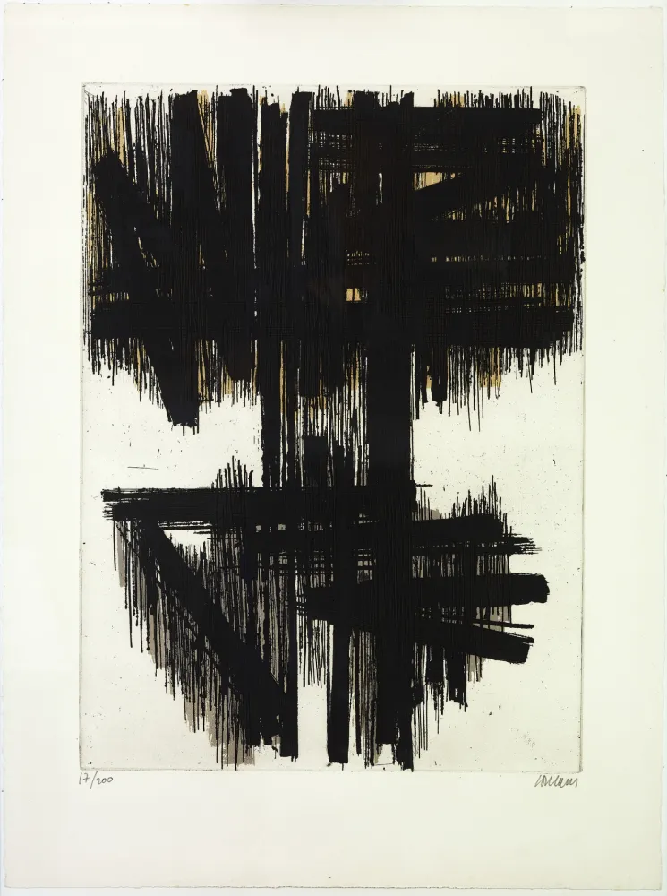 エッチング Soulages - Eau forte originale 6