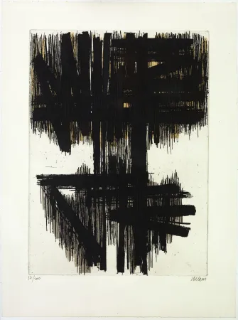 エッチング Soulages - Eau forte originale 6