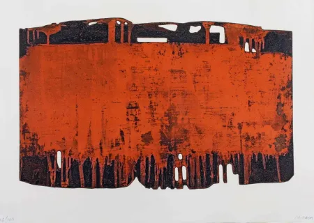 エッチングと　アクチアント Soulages - Eau-forte XXV